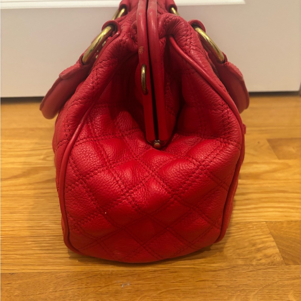 Marc Jacobs Stam Red Quilted Handbag - Picture 2 of 15